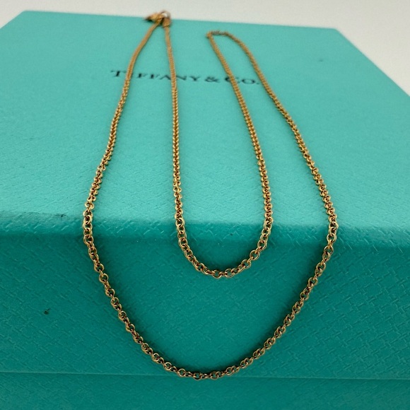 Tiffany & Co. 18k Rose Gold 20" Rolo Chain Necklace with Pouch 1.7g - Picture 1 of 6